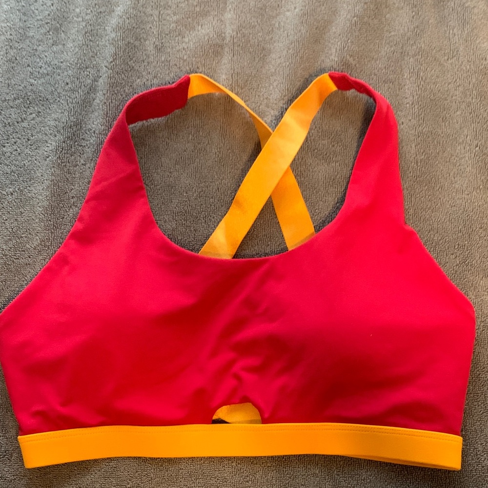 Fabletics Red and Orange Sports Bra
